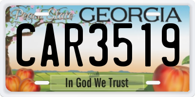 GA license plate CAR3519