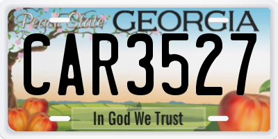 GA license plate CAR3527