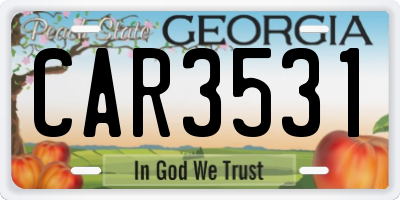 GA license plate CAR3531