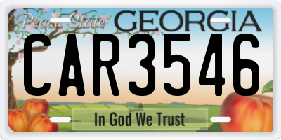 GA license plate CAR3546