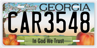 GA license plate CAR3548