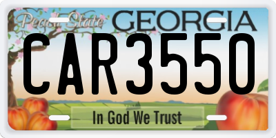 GA license plate CAR3550