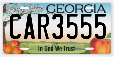 GA license plate CAR3555