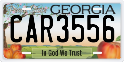 GA license plate CAR3556