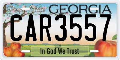 GA license plate CAR3557