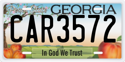 GA license plate CAR3572