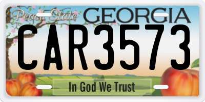 GA license plate CAR3573