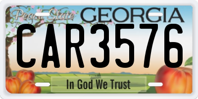 GA license plate CAR3576