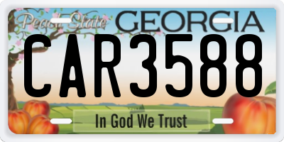 GA license plate CAR3588