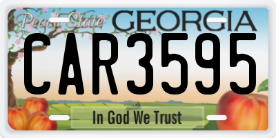 GA license plate CAR3595