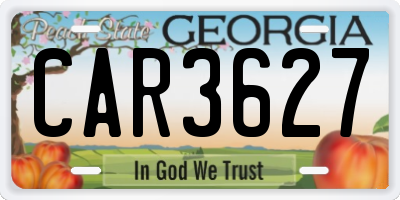 GA license plate CAR3627