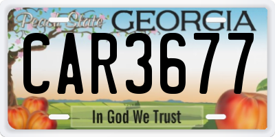 GA license plate CAR3677