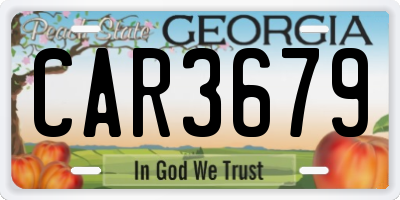 GA license plate CAR3679