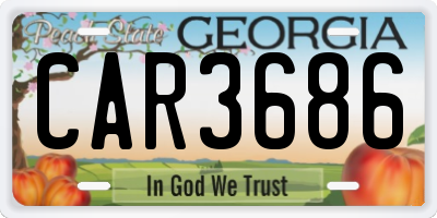 GA license plate CAR3686