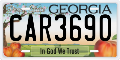 GA license plate CAR3690