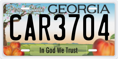 GA license plate CAR3704