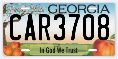 GA license plate CAR3708