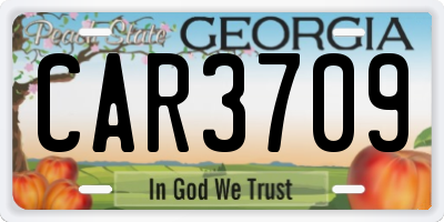 GA license plate CAR3709