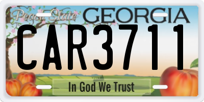 GA license plate CAR3711