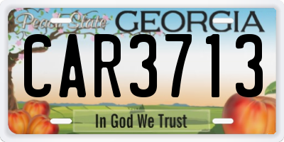 GA license plate CAR3713
