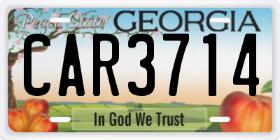 GA license plate CAR3714