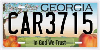GA license plate CAR3715