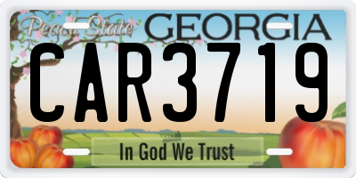 GA license plate CAR3719