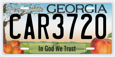 GA license plate CAR3720