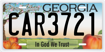 GA license plate CAR3721