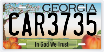 GA license plate CAR3735