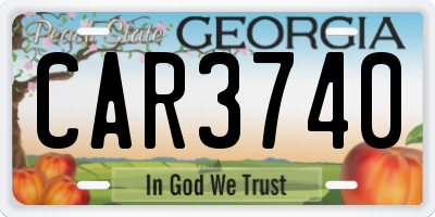 GA license plate CAR3740