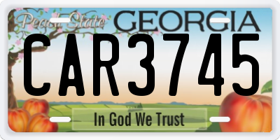 GA license plate CAR3745