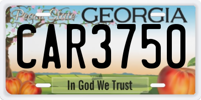 GA license plate CAR3750