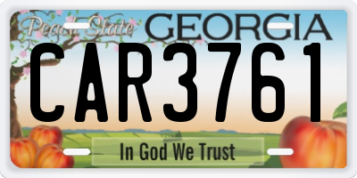 GA license plate CAR3761