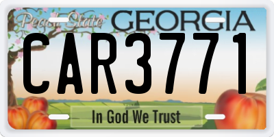 GA license plate CAR3771