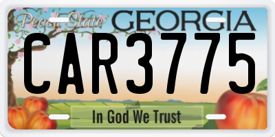 GA license plate CAR3775