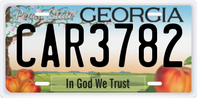 GA license plate CAR3782