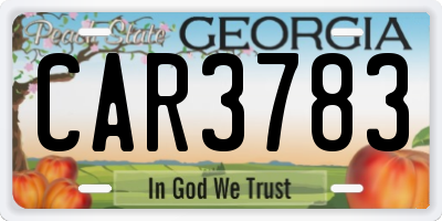 GA license plate CAR3783