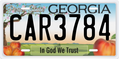 GA license plate CAR3784