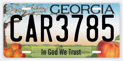 GA license plate CAR3785