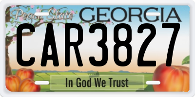 GA license plate CAR3827