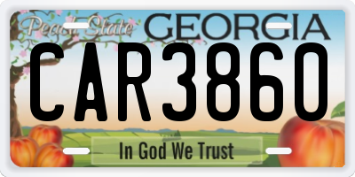 GA license plate CAR3860