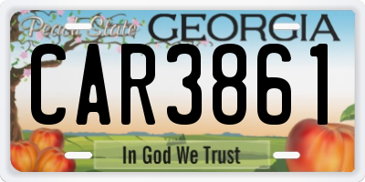 GA license plate CAR3861