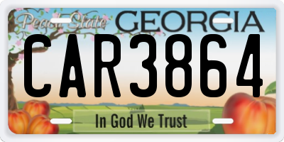 GA license plate CAR3864