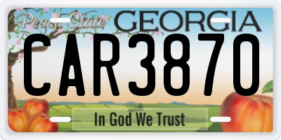 GA license plate CAR3870