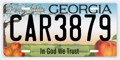 GA license plate CAR3879