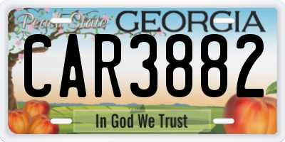 GA license plate CAR3882