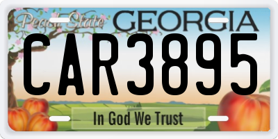 GA license plate CAR3895