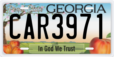 GA license plate CAR3971