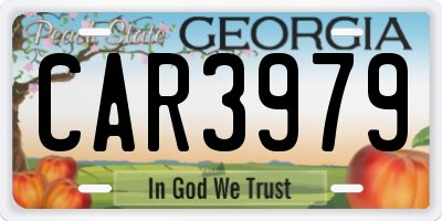 GA license plate CAR3979